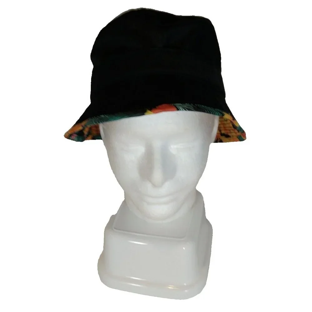 Bozkee Reversable Tropical or Black Boonie‎ Fishing Hunting Sports Cap Hat